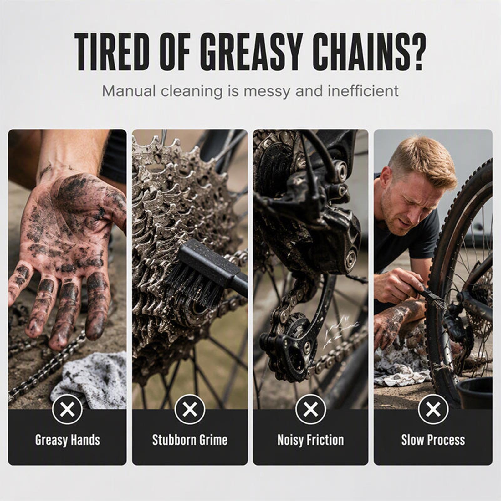 Bicycle Chain - Fietskettingreiniger Fietsaandrijflijnonderhoud Scrubber Applicator Kettingscrubber Voor