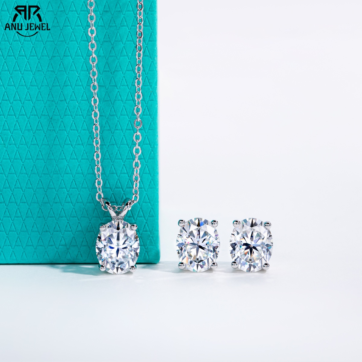 Ansi Chain - AnuJewel 2-5ct Ovale Moissanite Ketting 0.5-3ct