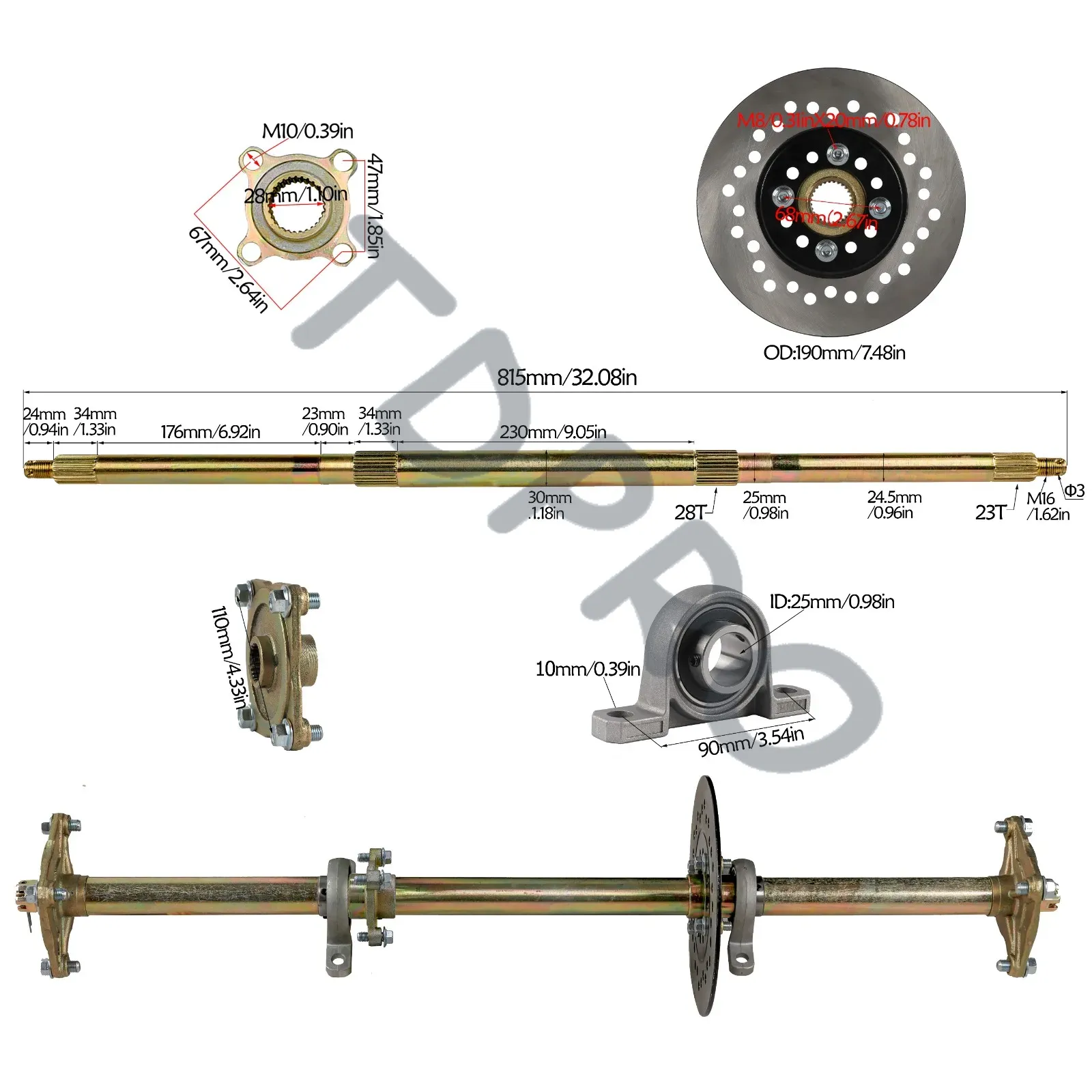 Tdpro 32 ''Kart Achteras/41T T - 428 Chain recensie en prijs