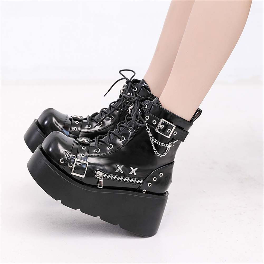 Nieuwe dames goth platform enk - Motorcycle Chain recensie en prijs